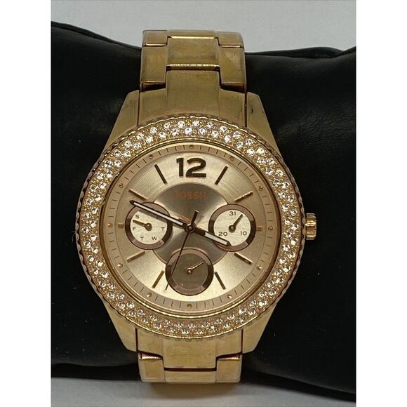 Fossil Stella ES3590 Women's Gold Stainless Steel Analog Dial Quartz Watch LB284 - Picture 3 of 12